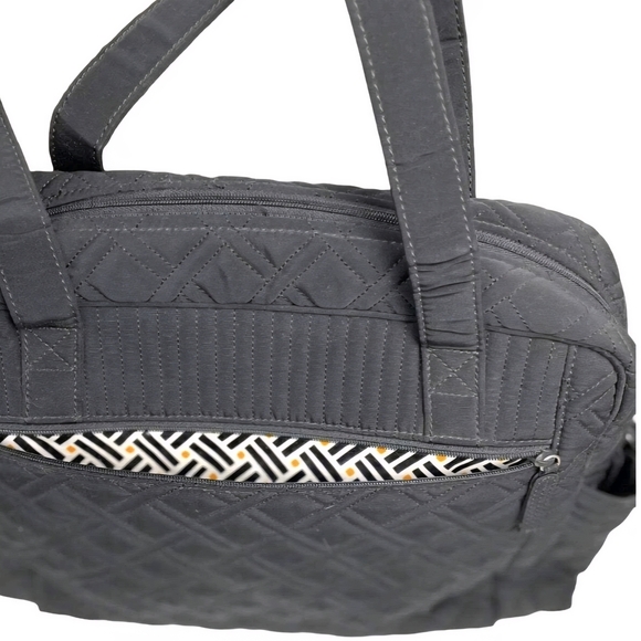 Vera Bradley Black Quilted Diaper Bag Tote Large W/Changing Pad Stroller Travel - Picture 6 of 13